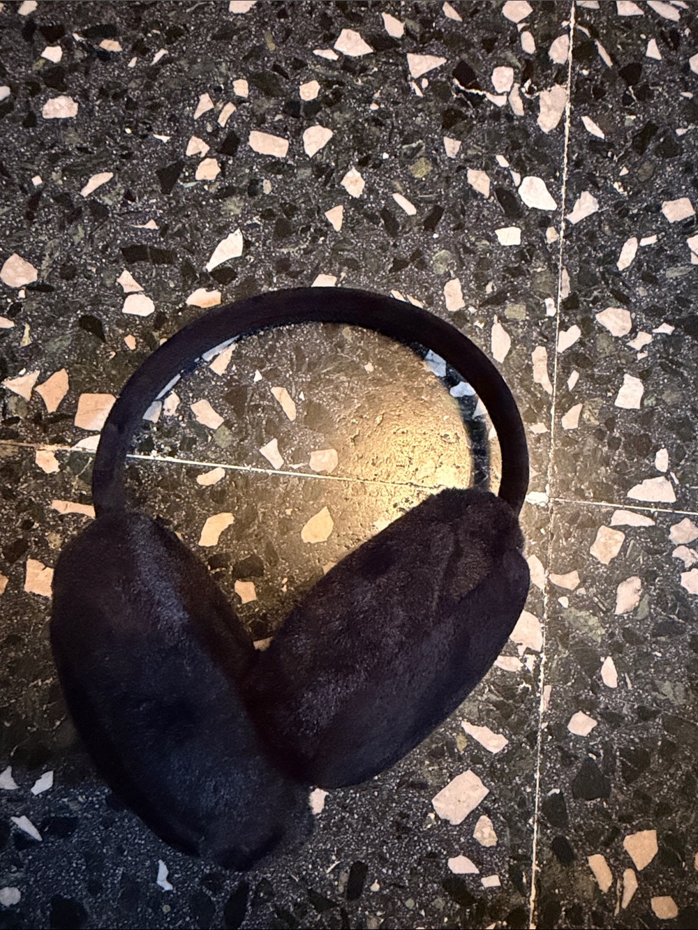 Black Fur Earmuffs Headphones - Unbranded